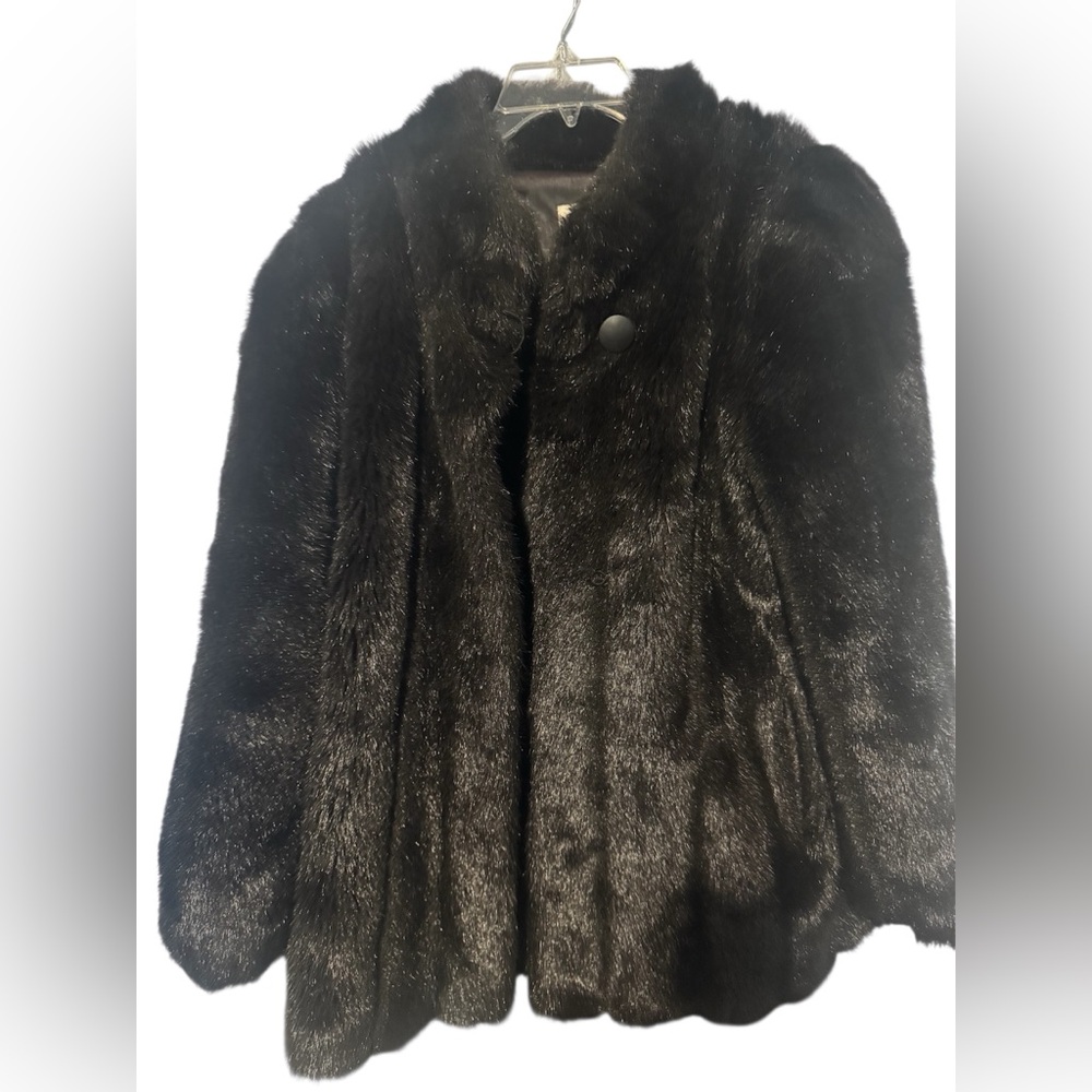 Luxurious Black Faux Fur Coat - Women's Jacket